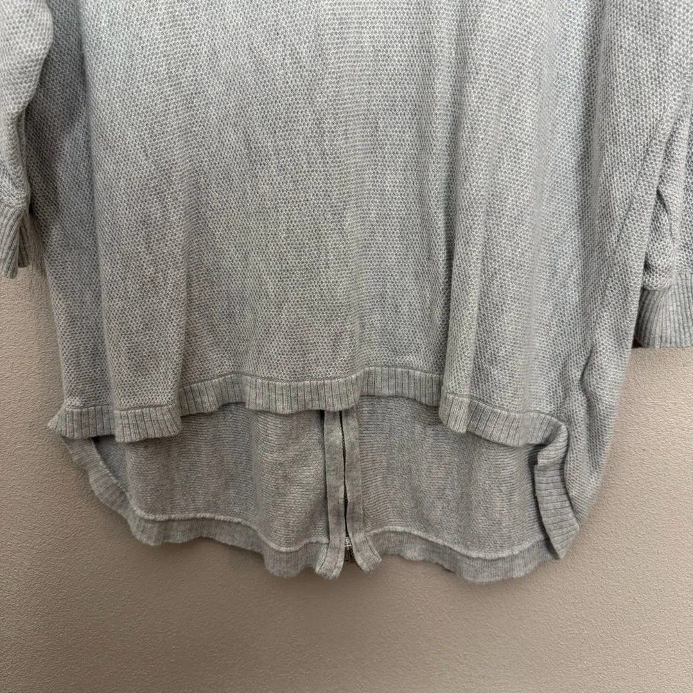 Express V-neck High-Low Sweater Zipper Back Grey Size Large - Picture 3 of 10
